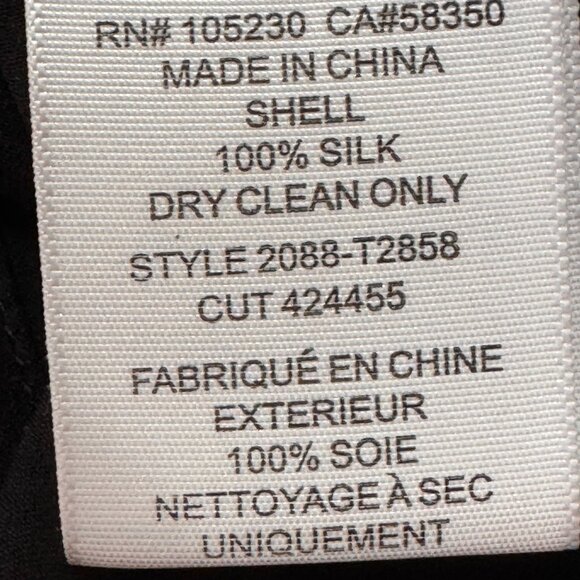 Joie Silk Poet Blouse Medium has Cords with Tassels at Keyhole Neckline Black - Picture 9 of 9